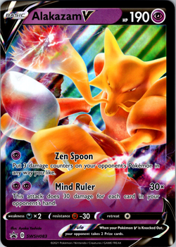 Pokemon Alakazam V JUMBO SWSH083 HOLO | 1 CARD + PROTECTOR L83 - Image 1