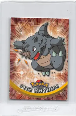 RHYDON #112 - Blue LOGO - NON HOLO - SERIES 2 - TOPPS Pokemon CARD - LP/MP - Image 1