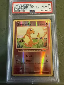 Pokemon TCG Charmander XY Evolutions Reverse Holo PSA 10 - Image 1