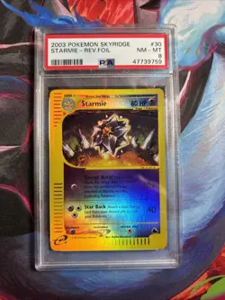2003 POKEMON SKYRIDGE #30 STARMIE-REVERSE FOIL PSA 8 - Image 2