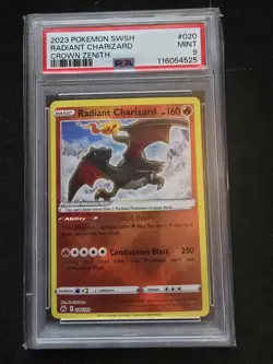 2023 Pokemon SWSH Radiant Charizard Crown Zenith #20 PSA 9 - Image 1