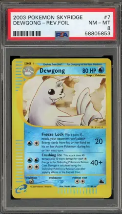 Pokemon Dewgong Skyridge Reverse Holo Rare #7 PSA 8 - Image 1
