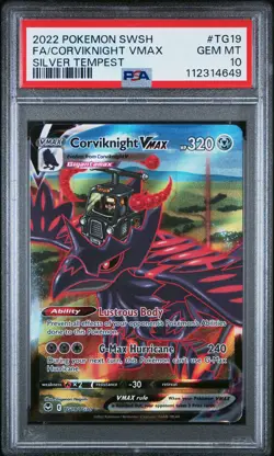 PSA 10 Corviknight Vmax TG19 2022 Pokemon Sword & Shield Silver Tempest 4649 - Image 1
