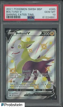 2021 Pokemon SWSH BSP Shining Fates #085 Boltund V PSA 10 GEM MINT - Image 1