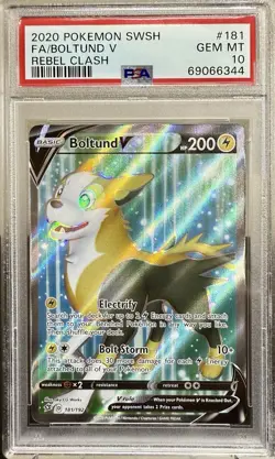 PSA 10 GEM MINT Boltund V 181/192 Rebel Clash Ultra Rare Full Art Pokemon Card - Image 1