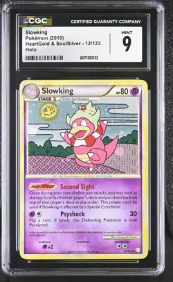 CGC 9 MINT Slowking 2010 HeartGold & SoulSilver 12/123 Holo Pokemon Card - Image 1