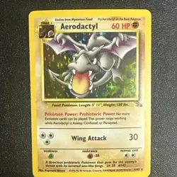 Aerodactyl - 1/62 - Pokemon Fossil Unlimited Holo Rare Card WOTC LP - Image 1