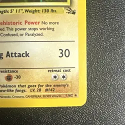 Aerodactyl - 1/62 - Pokemon Fossil Unlimited Holo Rare Card WOTC LP - Image 5