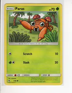 PARAS HIDDEN FATES SET POKEMON CARD 4/68 NM/M - Image 1