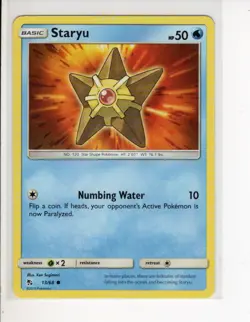 STARYU HIDDEN FATES SET POKEMON CARD 13/68 NM/M - Image 1