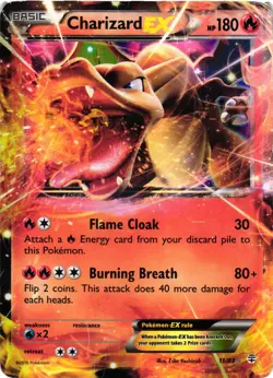 Pokemon TCG Charizard-EX Holo Holo Rare Card Generations 11/83 DMG - Image 1