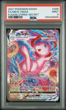 2021 POKEMON SWORD & SHIELD FUSION STRIKE SECRET #269 FULL ART/MEW VMAX PSA 9 - Image 1