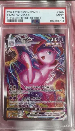 PSA 9 Mew Vmax (Alternate Art Secret) 269/264 Swsh08 Fusion Strike Holo Pokemon - Image 1