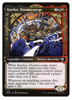 MTG - 1 x Showcase FOIL Kardur, Doomscourge - Demon - Kaldheim (KHM) - M/NM - Image 1