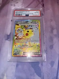 2024 Pokemon Surging Sparks En Pikachu Ex Special Illustration Rare #238 PSA 8 - Image 1