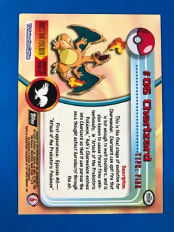 2000 Topps Pokemon TV Animation Series Black Logo #06 Charizard vtg - Image 5