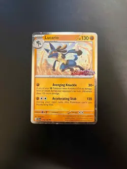 2023 Pokemon Lucario 114/198 Cosmos Holo Scarlet & Violet Stamped VLP - Image 1