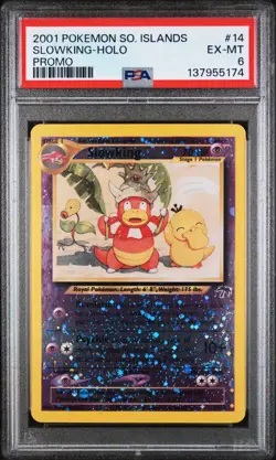 2001 POKEMON SOUTHERN ISLANDS PROMO #14 SLOWKING-HOLO PSA 6 - Image 1