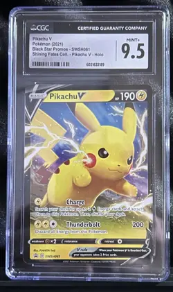 2021 Pokemon Pikachu V Shining Fates Black Star Promo SWSH061 CGC Graded 9.5 - Image 1
