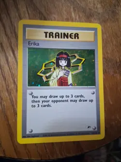 Pokemon TCG Erika Trainer Card 16/132 Holo Gym Heroes Has Scuffs On Top/sides. - Image 1