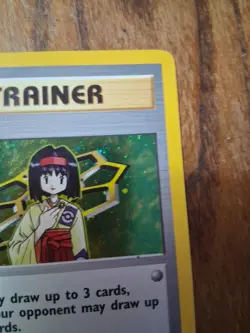 Pokemon TCG Erika Trainer Card 16/132 Holo Gym Heroes Has Scuffs On Top/sides. - Image 5