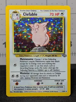 Clefable (Rare Holo) - 1/64 - 1999 Pokemon Jungle Vintage Unlimited LP - Image 1
