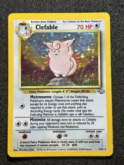 Clefable 1/64 Jungle Set Holo Rare Vintage Pokemon Card 1999 WOTC LP/MP - Image 1