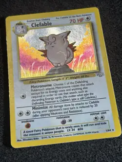Clefable 1/64 Jungle Set Holo Rare Vintage Pokemon Card 1999 WOTC LP/MP - Image 2
