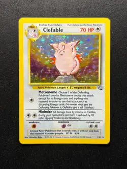 Clefable 1/64 Holo Rare Jungle Set Pokemon Card Vintage 1999 WOTC LP - Image 1