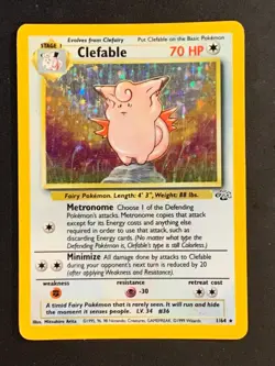 Clefable 1/64 Jungle set Holo Rare Vintage WOTC Pokemon Card - Image 1
