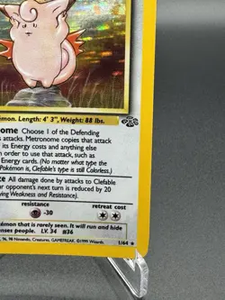 Clefable 1/64 Jungle Set Holo Rare Pokemon Card WOTC Vintage Pokemon TCG 1999 NM - Image 4