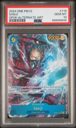 2024 ONE PIECE OP06-WINGS OF THE CAPTAIN ALTERNATE ART #119 SANJI PSA 10 - Image 1