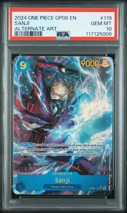 Sanji (Alternate Art) OP06-119 One Piece - Wings of the Captain Foil PSA 10 - Image 1