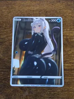 Beautiful Waifu Card - Emilia Catgirl - Goddess ACG Custom DIY Fan Art Card - Image 1
