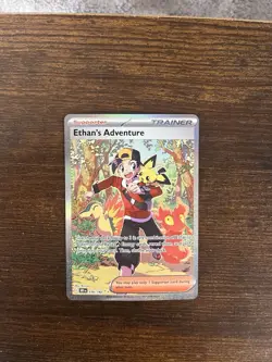 Pokemon TCG Destined Rivals Ethan's Adventure Full Art Trainer Card 236/182 Sir - Image 1