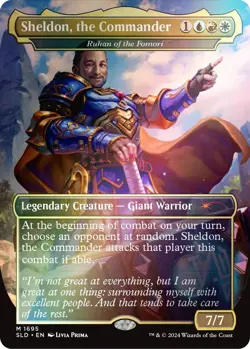 MTG Rainbow Foil Secret Lair Sheldon, the Commander - Ruhan of the Fomori - Image 1