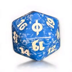 MTG Spin Down Die New Phyrexia Blue with white numbers magic the gathering D20 - Image 1