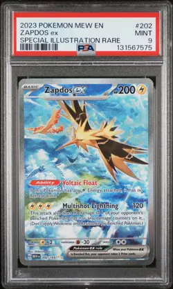 2023 POKEMON MEW EN-151 SPECIAL ILLUSTRATION RARE #202 ZAPDOS EX PSA 9 - Image 1