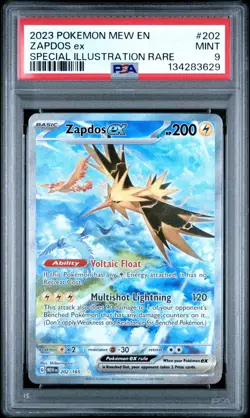 2023 POKEMON MEW EN 151 SPECIAL ILLUSTRATION RARE #202 ZAPDOS EX PSA 9 MINT - Image 1
