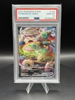 2020 Pokemon Sword Shield Full Art Snorlax VMAX #142 PSA 10 - Image 1