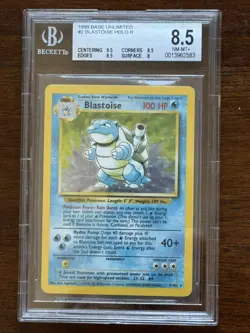 Pokemon Blastoise Base Set Unlimited Holo Rare 002/102 BGS 8.5 - Image 1