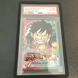 One Piece OP01-003 Monkey D Luffy Pre-Errata Alternate Art Leader PSA 10 - Image 2