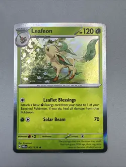 Pokemon TCG * SV Prismatic Evolutions * 005/131 Leafeon Rare HOLO * FRESH PK - Image 1