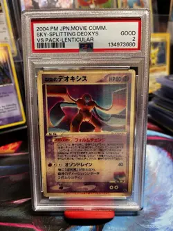 PSA 2 Pokemon Card Space Fissure's Deoxys 2004 LENTICULAR Movie VS Japanese JP - Image 1