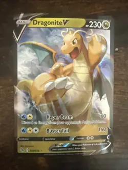 Pokemon Go Dragonite v TCG 2022 Holo Ultra Rare Holographic Card 049/078 - Image 1