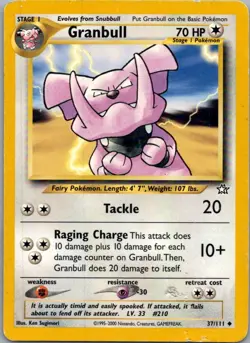 Granbull 37/111 Uncommon Neo Genesis Pokemon Heavily Played-DMG INDENT - Image 1