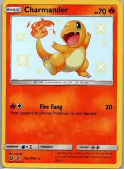 Charmander SV6/SV94 Rare Shiny Hidden Fates Shiny Vault Pokemon Lightly Played - Image 1