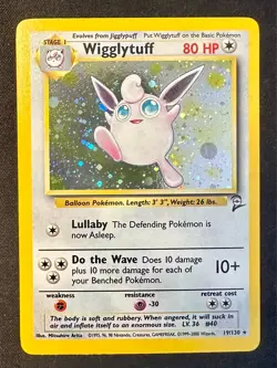 Wigglytuff 19/130 2000 Base Set 2 Pokemon Card TCG WOTC Vintage Holo Rare Nm/Vlp - Image 1