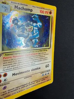 Pokemon Machamp 8/102 Set Base Rara Holo Prima Edizione Wizard ITA Carte Vintage - Image 3