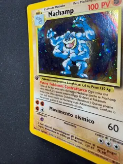 Pokemon Machamp 8/102 Set Base Rara Holo Prima Edizione Wizard ITA Carte Vintage - Image 4